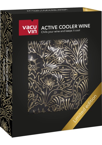 Vacu Vin Şarap / Şişe Soğutucu Kılıf / Gold Desenli  (Limited Edition)