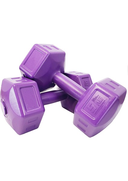 5 kg Mor Dambıl Seti 5 kg x 2 Adet Toplam 10 kg Ağırlık