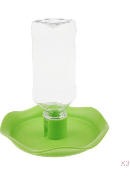 3x Otomatik Kase Sürüngen Kertenkele Gıda Su Besleyici Dağıtıcı Şişe Yeşil (Yurt Dışından)
