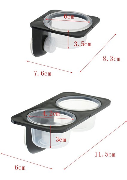 2x Küçük Sürüngen Böcekler Amfibiler / Vantuz ile Çift Kase Besleme (Yurt Dışından) modelleri