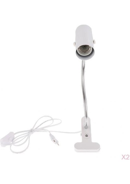 2 Adet Sürüngen Seramik Klip Lambası Isıtma Ampul Lamba Tutucu E27 Ab Tak (Yurt Dışından)