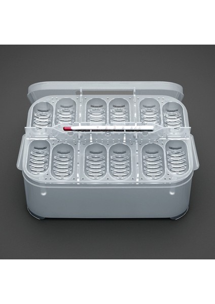 3x cm 12 Delik Sürüngen Yumurta Kuluçka Kutusu Kuluçkalık Konteyner Termometre ile (Yurt Dışından) indirimleri