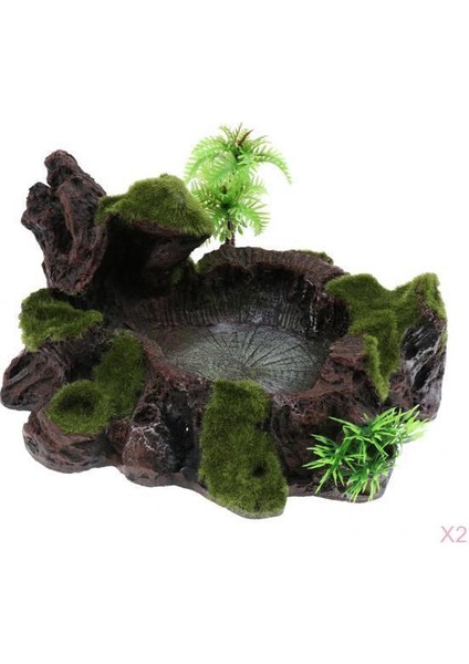 2 Adet Bitki Dekor Sürüngen Kase Besleyici Çanası Su, Gıda, Kalsiyum Tozu, Jel, (Yurt Dışından)