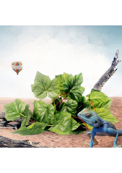 Sürüngen Vivarium Dekorasyon Akvaryum Süsleme Yapay Üzüm Ivy Vines (Yurt Dışından) fiyatları