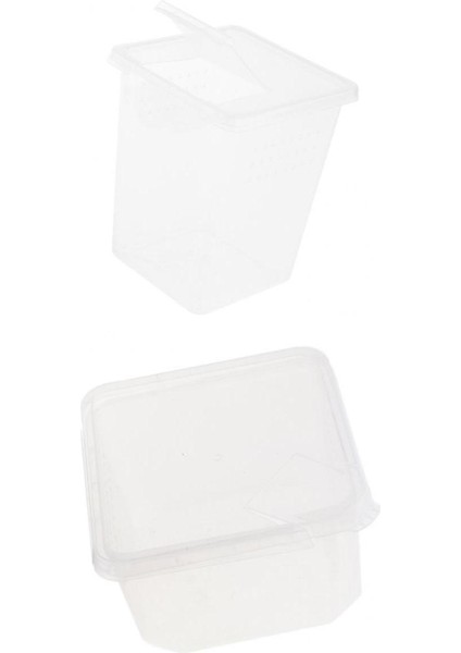 2 Adet 2 Boyutu Plastik Böcek Kaplumbağa Örümcek Habitat Besleme Kutusu Konteyner Tankı (Yurt Dışından)