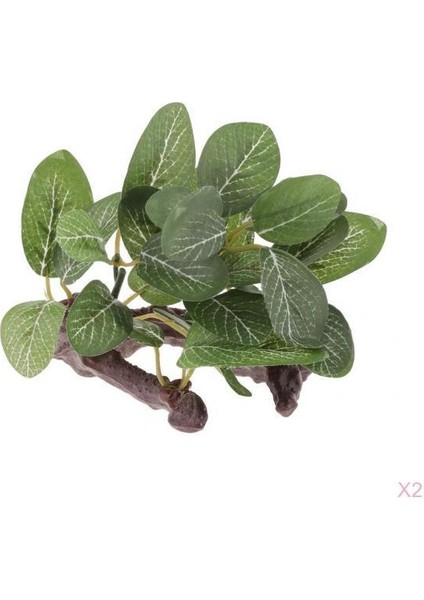 Sürüngen Veya Akvaryum Tankı Için 2 Adet / Takım Reçine Yapay Su Çim Tesisi (Yurt Dışından)