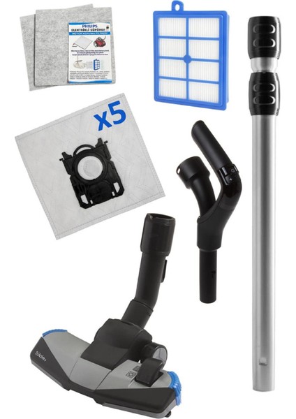 Philips Fc 8727 Marathon Ultimate Uyumlu Emici+Boru+Kumanda+Filtre+Sünger+Toz Torbası