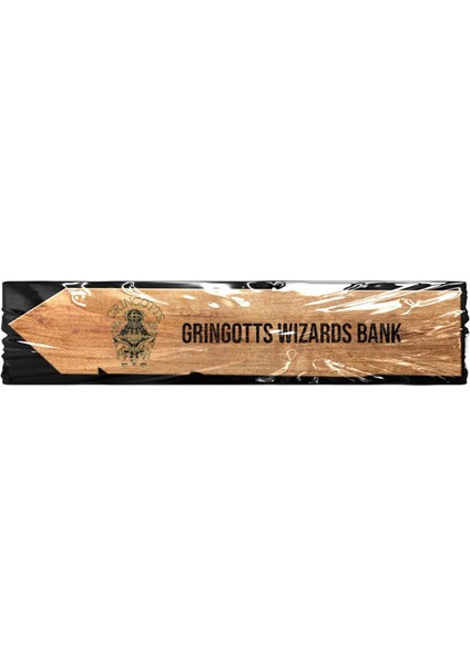 Ahşap Uv Baskılı Gringotts Büyücü Bankası Tabela 44 x 10 x 5 cm modelleri