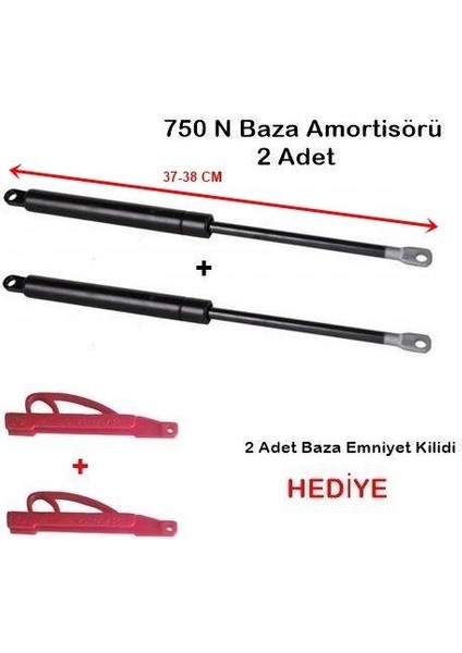 Baza Amortisörü Gasan Marka 750N ,2 Adet Baza Pistonu