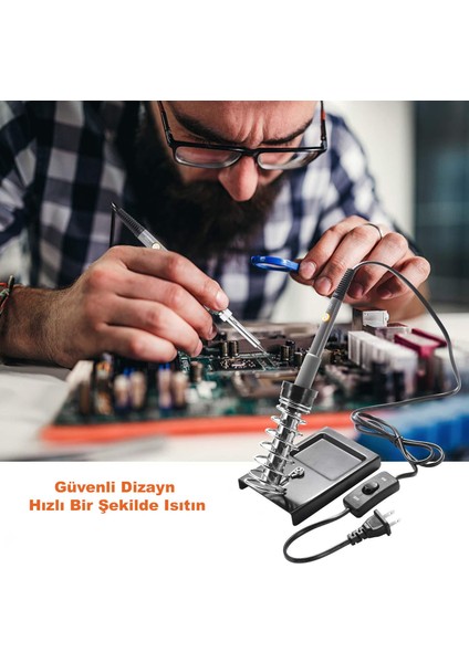 60W Ayarlanabilir Elektrikli Havya Kiti Full Lehim Seti