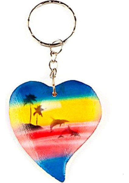 Ahşap Renkli Kalp Figürlü Anahtarlık fırsatları