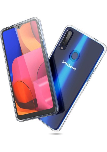 Samsung Galaxy A20S 360 Derece Kılıf Silikon Şeffaf Ön Arka A20 S