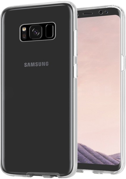 Samsung Galaxy S8 Plus 360 Derece Kılıf Şeffaf Silikon Ön + Arka