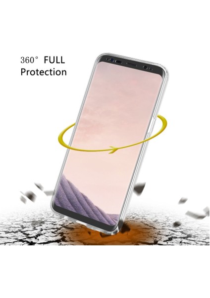 Samsung Galaxy S8 Plus 360 Derece Kılıf Şeffaf Silikon Ön + Arka