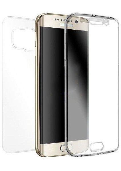 Samsung Galaxy S6 Edge 360 Derece Kılıf Kristal Silikon Ön Arka