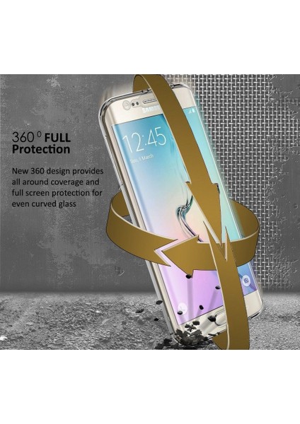 Samsung Galaxy S6 Edge 360 Derece Kılıf Kristal Silikon Ön Arka modelleri