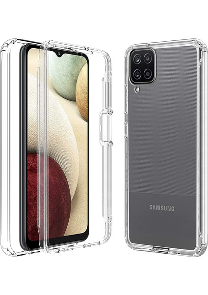 Samsung Galaxy M12 360 Kılıf Şeffaf Ön Arka Korumalı Silikon