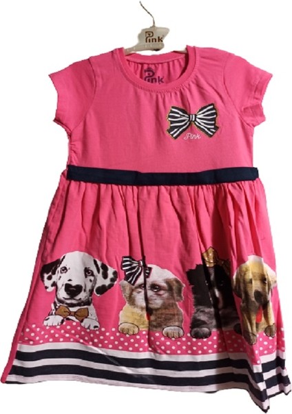 Çizgili Köpekli Elbise