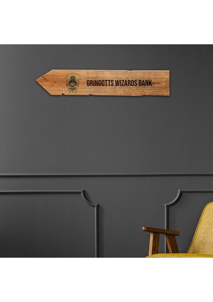 Ahşap Uv Baskılı Gringotts Büyücü Bankası Tabela 44 x 10 x 5 cm fiyatları