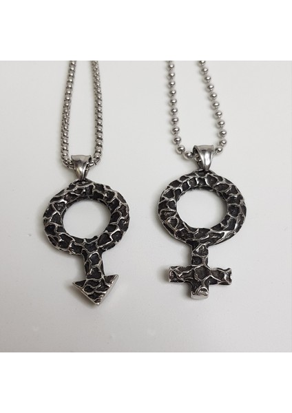 TS001572 Aimer (Aşk) - Sevgililer Günü Herşeyimsin Kadın Erkek 2'li Set Paslanmaz Çelik H.ürün Unisex Kolye E80+K72 cm