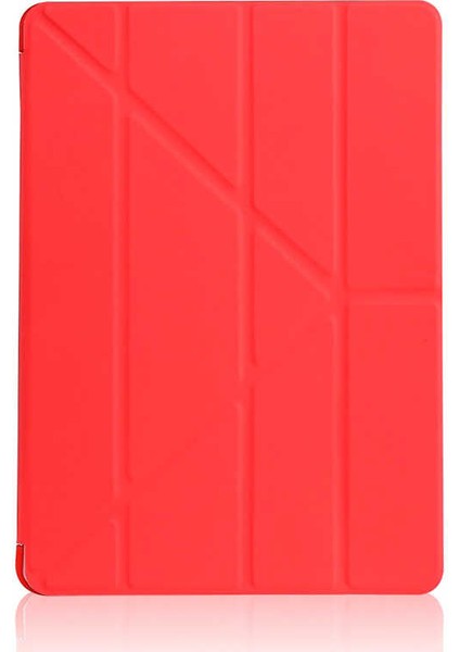 Apple iPad 9.7 2018 Kılıf Tri Folding Standlı Kalem Bölmeli Kapaklı Origami Kılıf