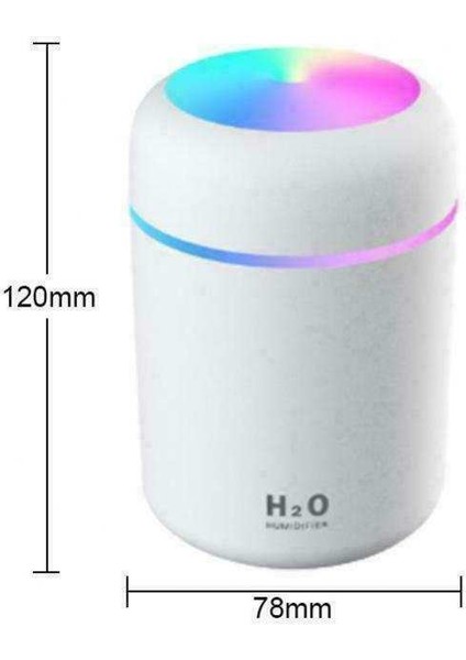 USB Powered Serin Sis Nemlendirici Hava Spreyi Aroma Yağı Difüzör Beyaz