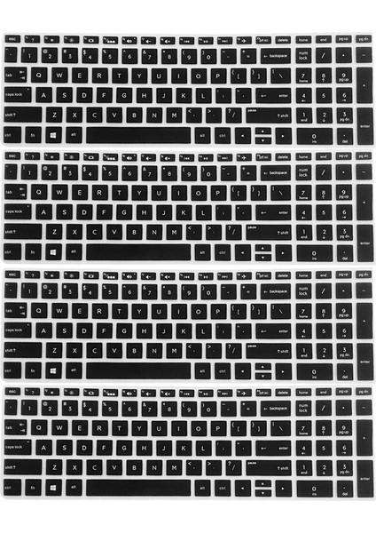 4x Dayanıklı Klavye Kapak Silikon Cilt Hp 15.6 Inç Bf Siyah Için