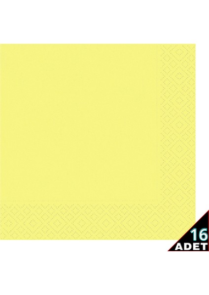 Makaron Peçete, 33 x 33 cm - 16 Adet - Sarı fiyatları