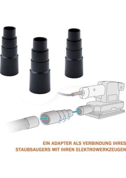 Shuai Yan Elektrikli Süpürge Güç Aleti Adaptörü, 6 Adet Vakum Hortumu Adaptörü Toz Emme Için Redüktör Hortumu Elektrikli Süpürge (Yurt Dışından)