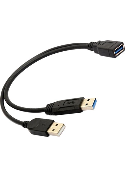 USB 3.0 Kadın Için 2 USB Erkek Uzatma Veri Kablosu Y Splitter, 1 Adet