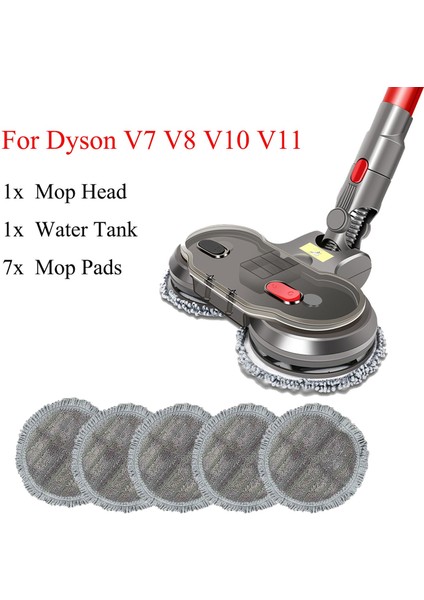 Shuai Yan Dyson V7 V8 V10 V11 Için Elektrikli Islak Kuru Paspas Kafası Su Deposu Paspas Pedleri ile Akülü Elektrikli Süpürge Aksesuarları (Yurt Dışından)