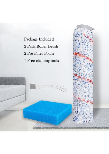 Tineco Ifloor Islak Kuru Akülü Elektrikli Süpürge Için Yedek Fırça Silindiri, 2 Paket Rulo Fırça +2 Ön Filtre Köpüğü (Yurt Dışından) fiyatları