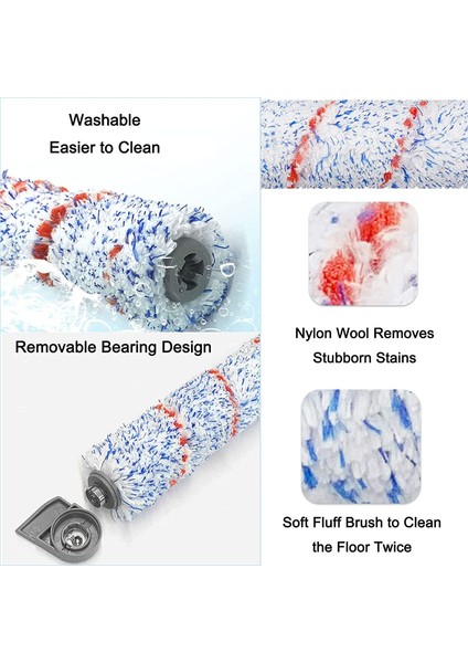 Tineco Ifloor Islak Kuru Akülü Elektrikli Süpürge Için Yedek Fırça Silindiri, 2 Paket Rulo Fırça +2 Ön Filtre Köpüğü (Yurt Dışından) modelleri