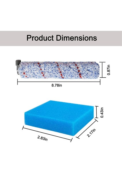 Tineco Ifloor Islak Kuru Akülü Elektrikli Süpürge Için Yedek Fırça Silindiri, 2 Paket Rulo Fırça +2 Ön Filtre Köpüğü (Yurt Dışından) indirimleri