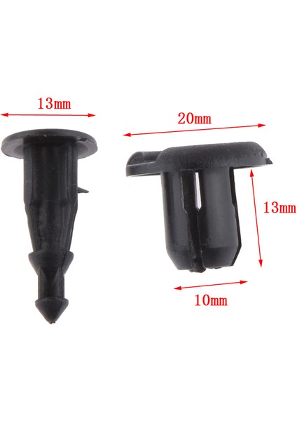 50 Adet 10MM Klipler Push Tipi Perçin Tutucu Raptiye Tampon Honda Black B02 Için