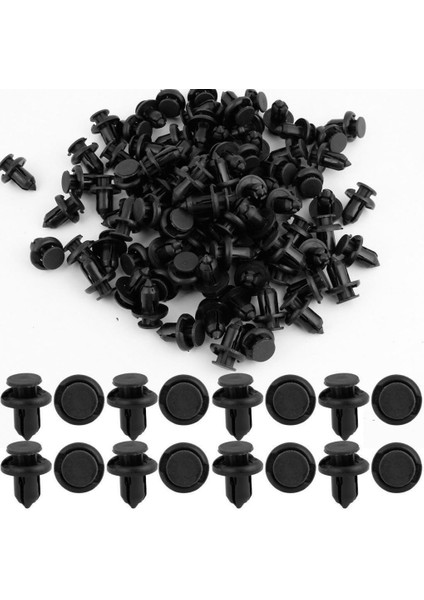 50 Adet 10MM Klipler Push Tipi Perçin Tutucu Raptiye Tampon Honda Black B02 Için