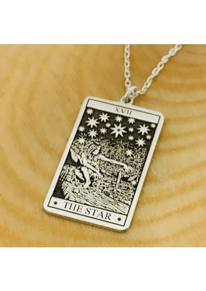 Gümüş Yıldız Tarot Kartı Plaka Kolye (BG-KLY-760) fırsatları