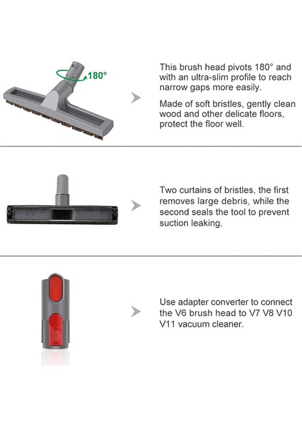 Dyson Elektrikli Süpürge V7 V8 V10 V11 Pp Için Yedek Parçalar Sert Zemin Fırça Başlığı (Yurt Dışından)