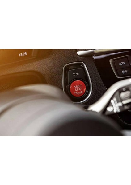 0.98 '' Motor Çalıştırma Durdurma Düğmesi Kapak Trim Bmw F / G Şasi Serisi Kırmızı modelleri