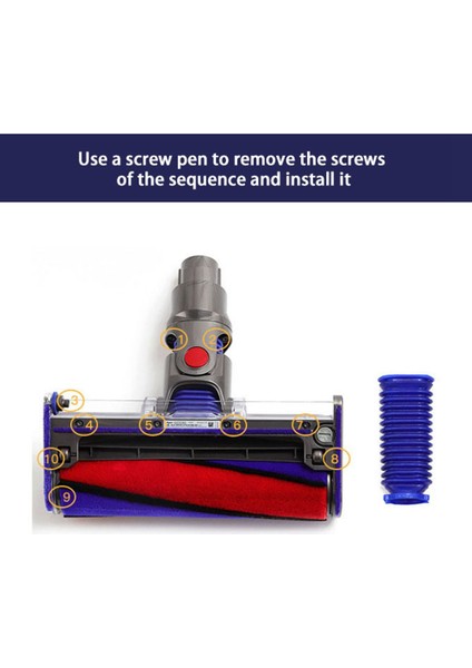 Dyson Için V6 V7 V8 V10 V11 Yumuşak Kadife Rulo Emme Hortumu Ev Temizleme Elektrikli Süpürge Aksesuarları Için Yedek Parça (Yurt Dışından)