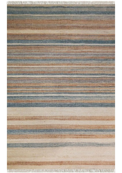 Asos As 04 Blue Mavi Jüt Görünümlü Ince Kilim 120*180 cm