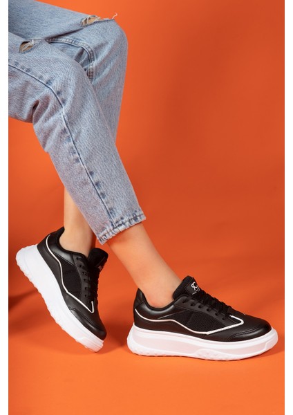 Siyah Beyaz Kadın Sneaker 0012153 fiyatları