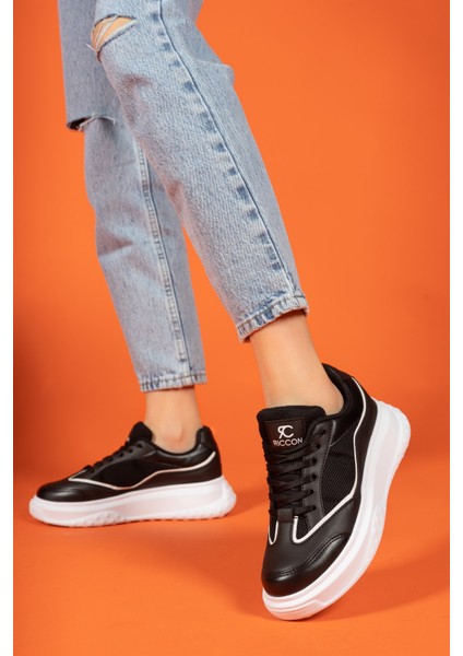 Siyah Beyaz Kadın Sneaker 0012153 fırsatları