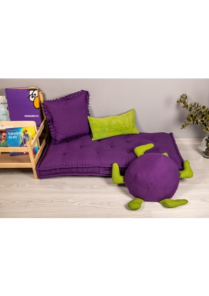 Purple Turtle Fransız El Yapımı Yer Minderi, Organik Bebek Yatağı, French Mattress