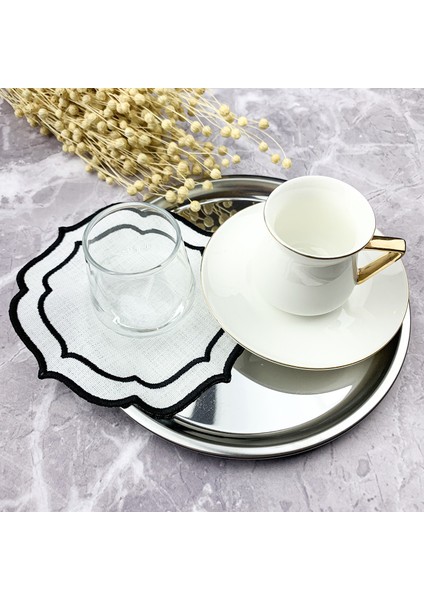 Siyah Renkli Çift Sargı Nakışlı Kokteyl Peçetesi modelleri