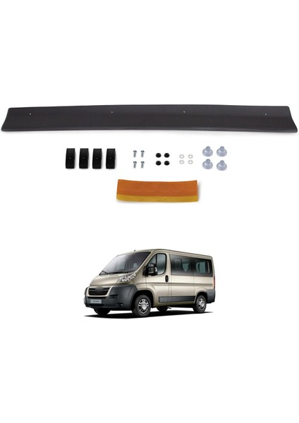 Citroen Jumper Ön Kaput Koruyucu Rüzgarlık Deflektör Akrilik Abs 4mm Parlak Siyah 2006-2014