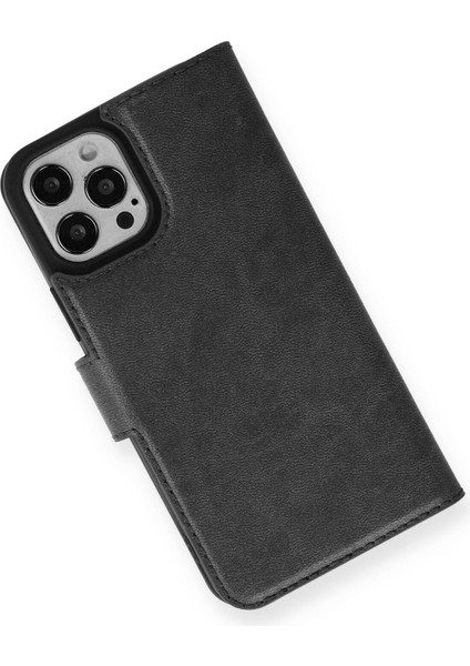 iPhone 12 Pro Kılıf Kapaklı Cüzdan Standlı Deri - Siyah modelleri