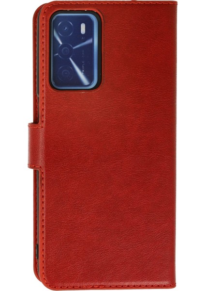 Oppo A54 4g Kılıf Kapaklı Cüzdan Standlı Deri - Kırmızı