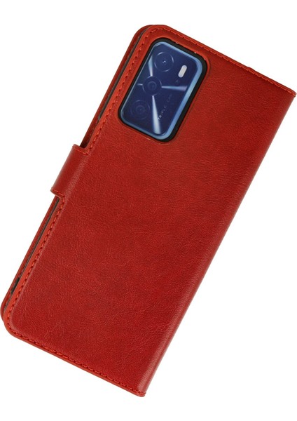 Oppo A54 4g Kılıf Kapaklı Cüzdan Standlı Deri - Kırmızı fiyatları