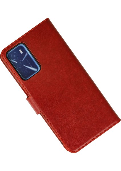 Oppo A54 4g Kılıf Kapaklı Cüzdan Standlı Deri - Kırmızı modelleri